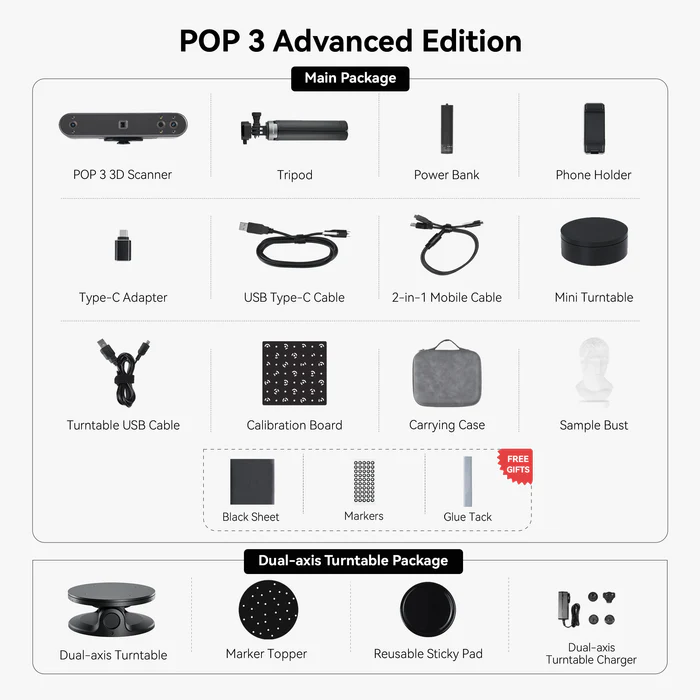 Revopoint POP 3 Handheld 3D-scanner Advanced Edition | Bits2Atoms